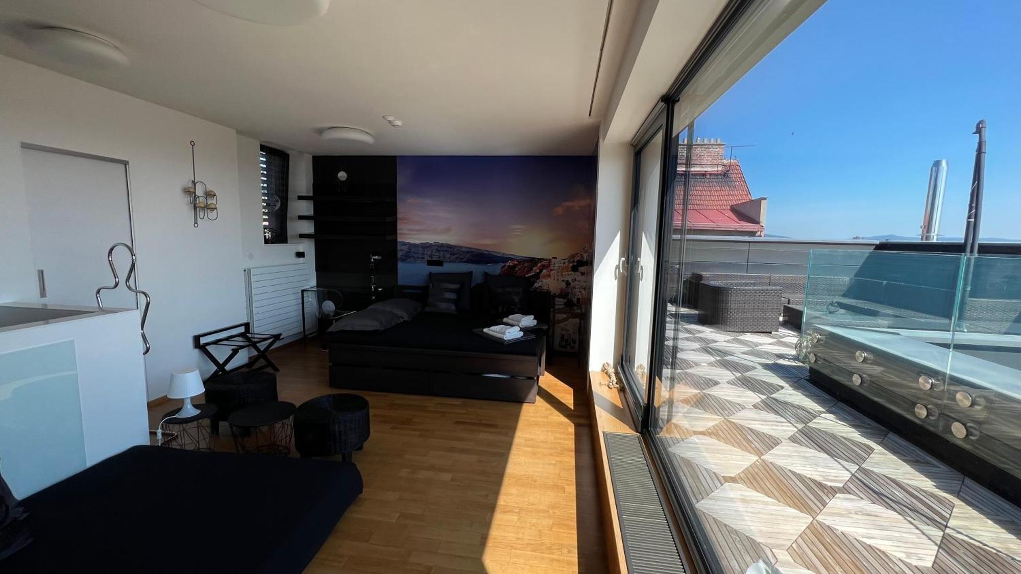 Apartman Se Saunou A Terasou S Vyhledem Na 布尔诺 外观 照片